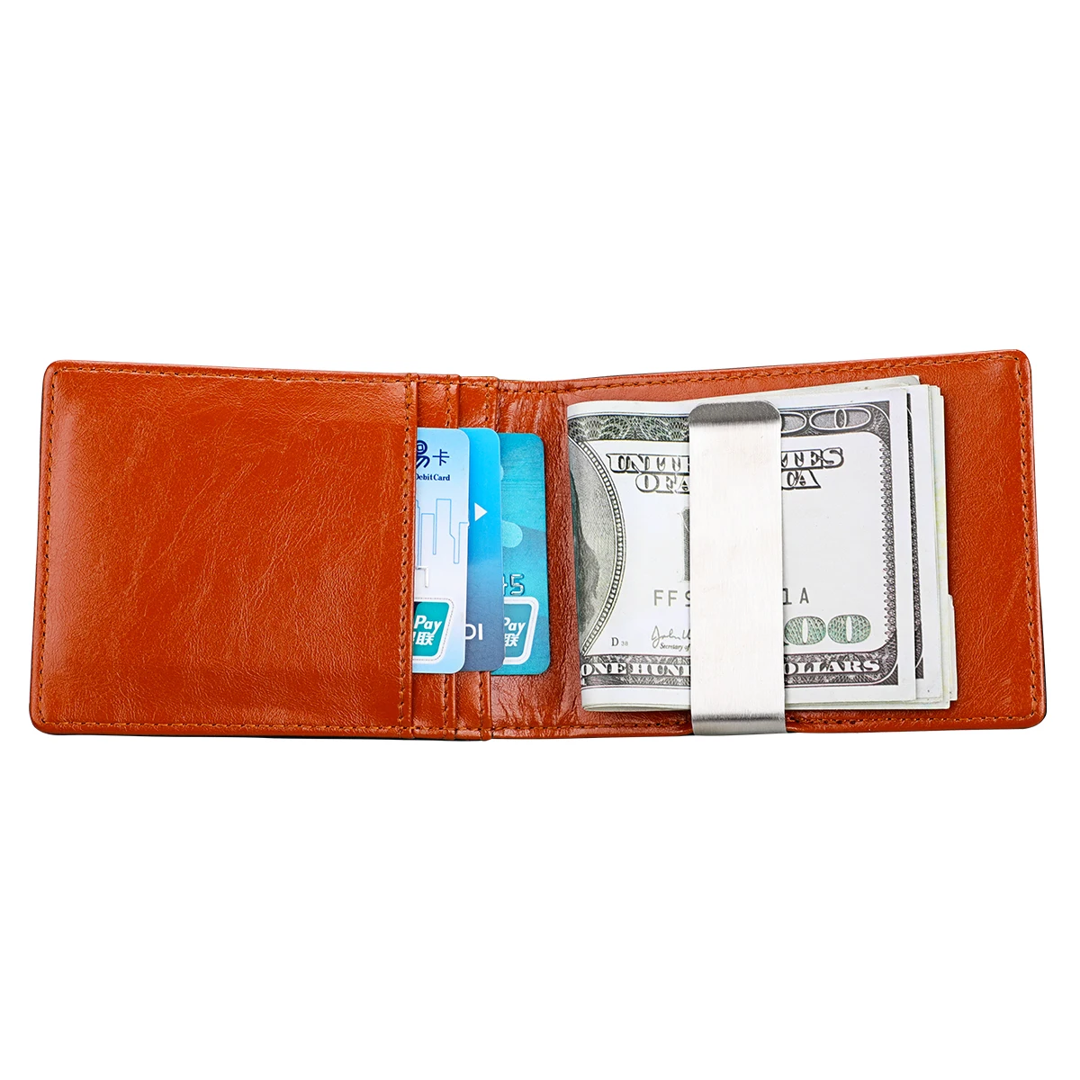 Для мужчин из натуральной кожи, с зажимом для денег с защитой от RFID, для карт чехол Модный тонкий бумажник Винтаж тонкие карты карман мужской маленькие бумажники кошелек