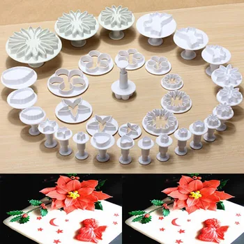 

33 pcs Sugarcraft Cake Decorating Fondant Icing Cutters Plungers Mold Tool Set Cake Decorating Tools Flower Set