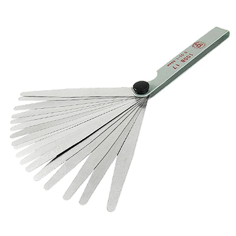 

Silver 17 sheets 0.02-1.00mm Distance gauge Blattle gauge Feeler gauge Feeler gauge