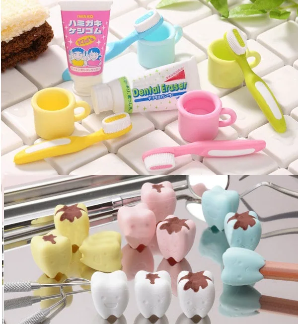

Valentine's day gifts Lovely toothpaste tooth brush teeth eraser removable rubber Stationery K6810