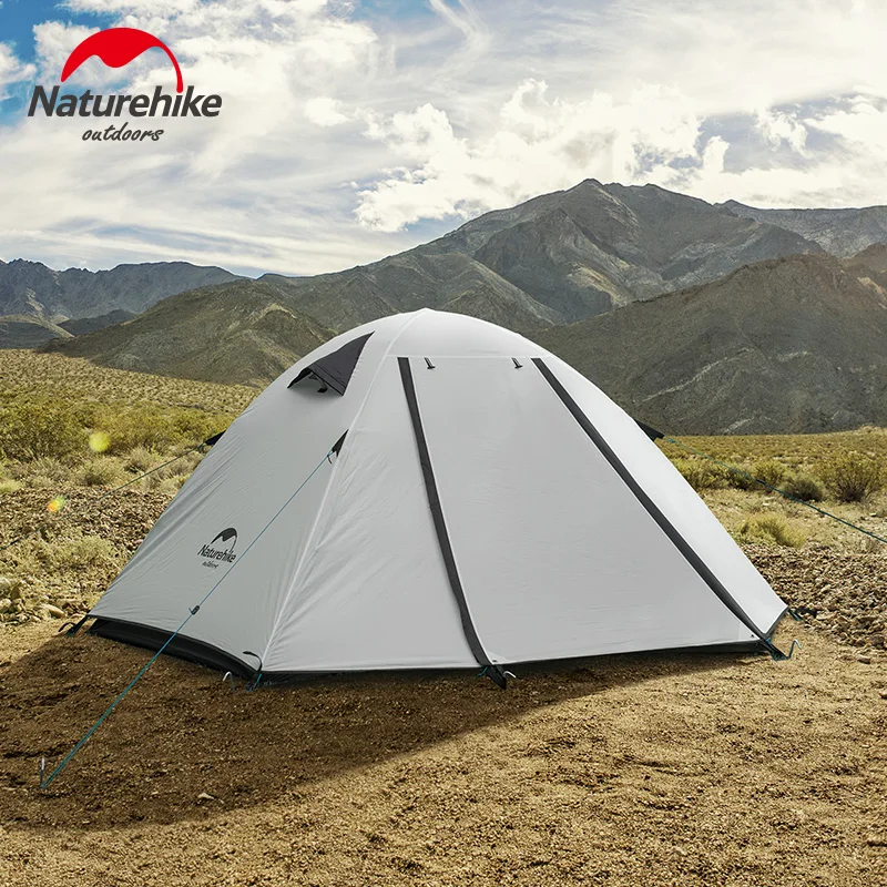 

Naturehike 2-4 Person Double Layers Outdoor Embossing Camping Tent Aluminum Rod Waterproof Windproof Camping Hiking