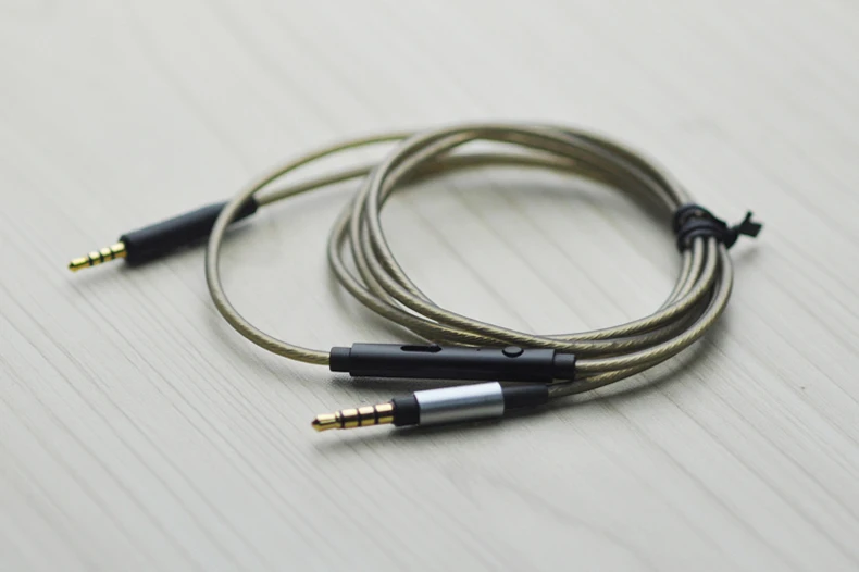 Replacement Silver Audio Cable With Remote Mic For Bose SoundTure SoundLink QuietComfor 25 35 QC25 QC35 On Ear Headphones