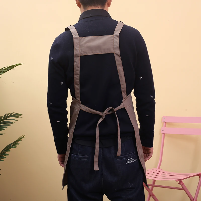 2020 New Kitchen apron for woman canvas Unisex work cleaning cotton aprons simple bib Sleeveless chef Tablier cooking Delanta