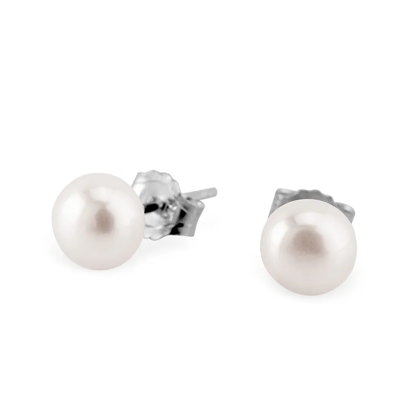 925 Sterling Silver Natural Pearl Stud Earrings Women Genuine 925 Sterling Silver Natural Pearl Stud Earrings Women Genuine High Quality Gift Hot Two For One Free In From Jewelry