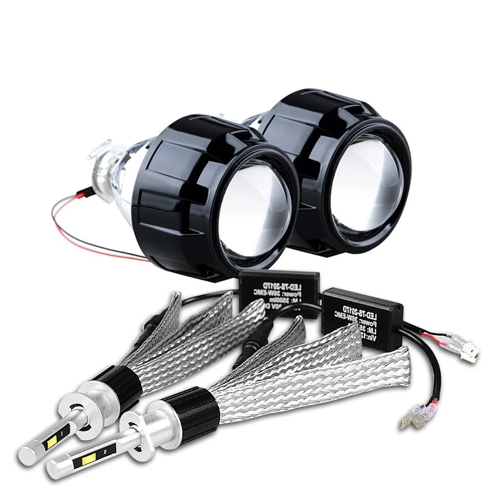 2.5 inch LED Xenon Projector Lens Headlight Kit H1 LED Headlight Bulb