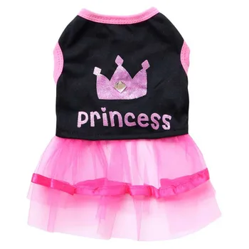 

Crown Princess Summer Dog Dress Dogs Princess Dresses Pet Pink Skirt Clothes For Dogs Cats Maltese Yorkshire Chiwawa Costume