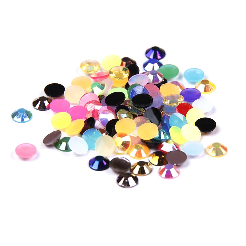 

1000pcs 2-5mm Mixed Colors Resin Rhinestones Flatback Round Glue On Non Hotfix Stones Appliques For Craft Garment Decoration DIY