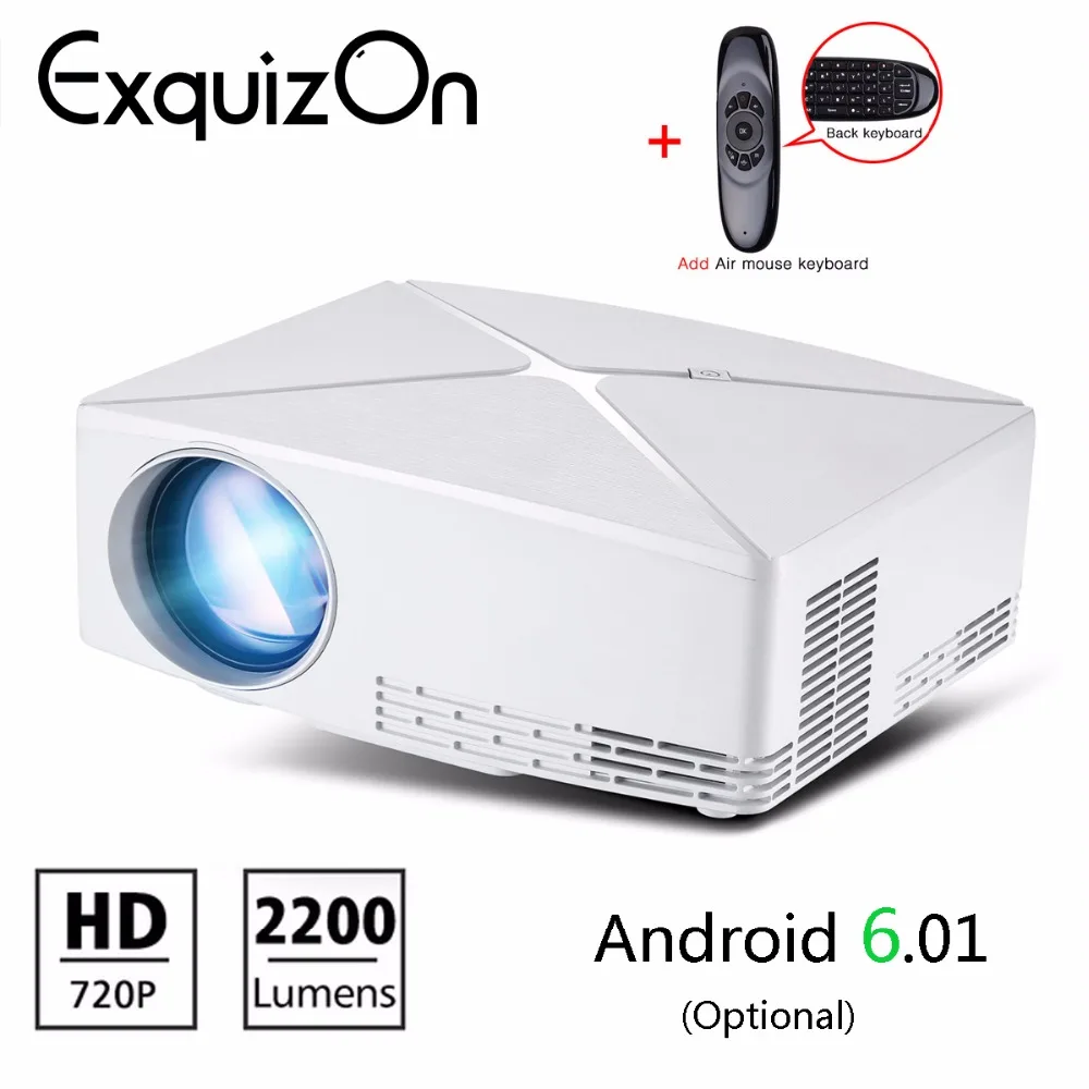 

Exquion GP70 Upgrade C80 Mini LED Projector 1280x720 Portable HD HDMI Video 3D LCD projector(C80UP Android WiFi Beamer Optional)
