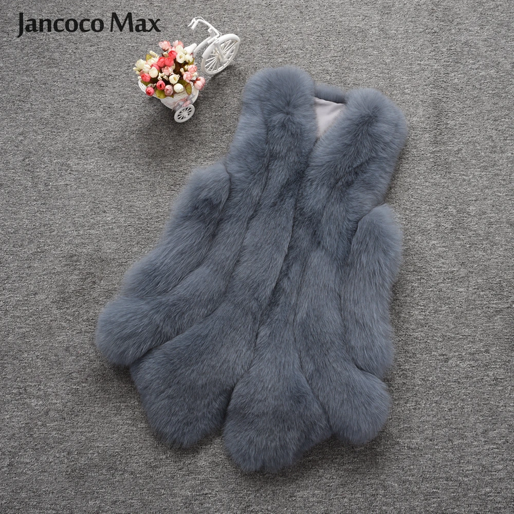 2019 New Arrival Winter Warm Natural Fur Long Gilets Women Real Fox Fur Vest Luxury Fluffy S7429
