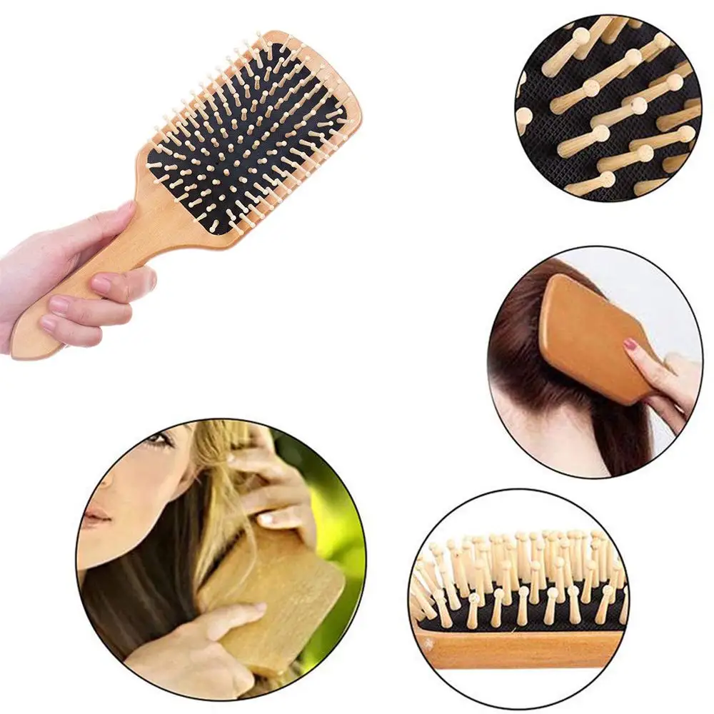 1 Come Massage Comb Paddle Brush Antistatic Hair Comb Anti Static Brushes Natural Wooden Massage Hairbrush Comb Scalp Health Car 1 Come Massage Comb Paddle Brush Antistatic Hair Comb Anti Static Brushes Natural Wooden Massage Hairbrush Comb Scalp Health Car