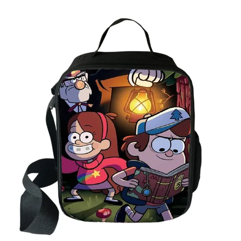 

Cute Cartoon Gravity Falls Food Picnic Boys Girls Lunch bags Children Anime Small Toddlers Outdoor Lunch bag