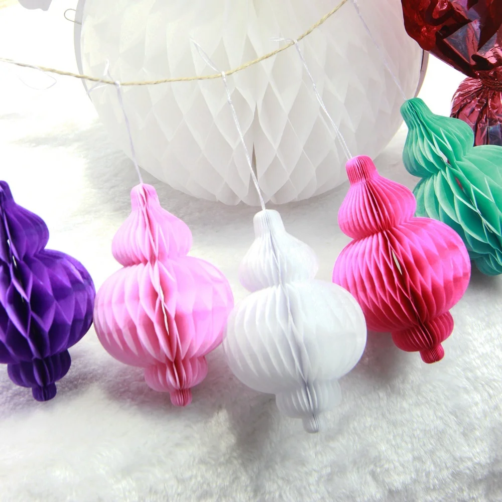 

5pcs 10cm Mixed Color Honeycombs Party Decoration Bauble Pendant Calabash Home Garden Decor For Wedding/Birthday/Baby Shower