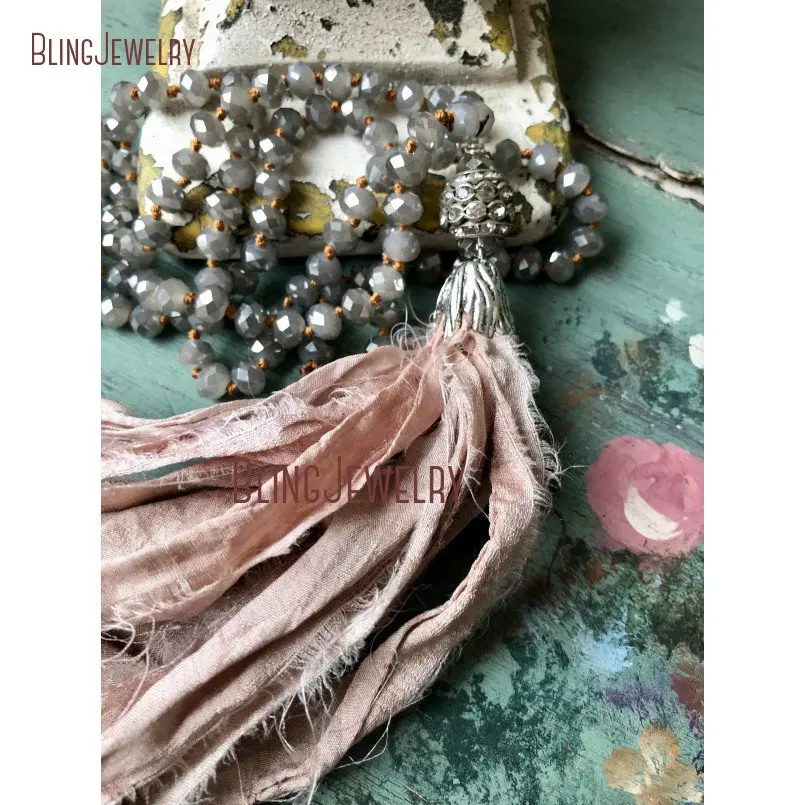 20190301-NM11313-soft pink blush sari silk tassel holiday style accessory unique gift jewelry sparkle bling tassel jewelry_3