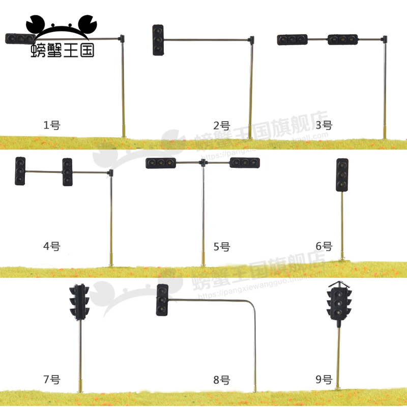 

1/87 HO Scale Model Railway Traffic Signal Lilghts Lamp Street Lights LED For Train Building Road Landscape Layout Kits Metal