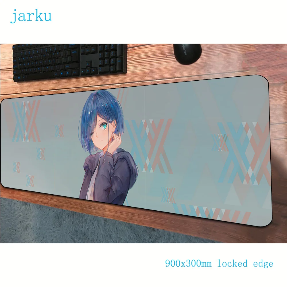 Коврик для мыши darling in the franxx высокое качество компьютерный геймер коврик 900x300x3 мм