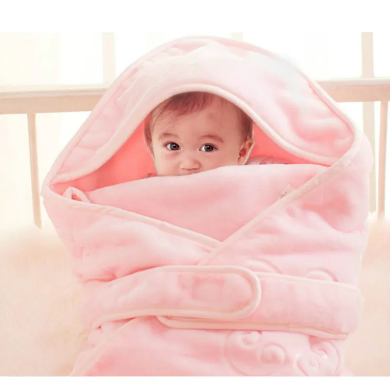 

Velvet Newborn Blanket Spring Autumn Winter Infant Swaddle Wrap Thick Baby Quilts Blanket Stroller Newborn Swaddle Sleepsacks