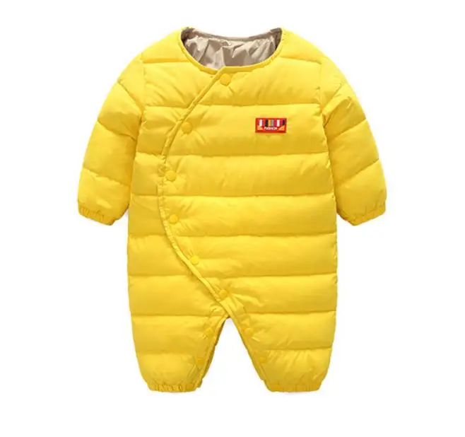 

New Year's Snowsuit Down Solid Costumes For Boys Bbaby Rompers Hoodies Warm Newborn Overalls Clothes Kids 90% White DuckDown