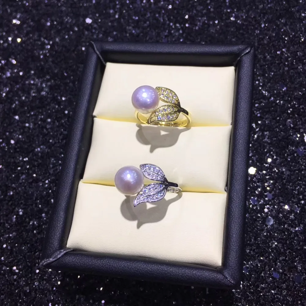 

Ring Mount Pearl Accessories Open Ring 925 Silver Jewelry for Women Girl Wedding Rings Adjustable Knuckle Finger Jewelry Xmas