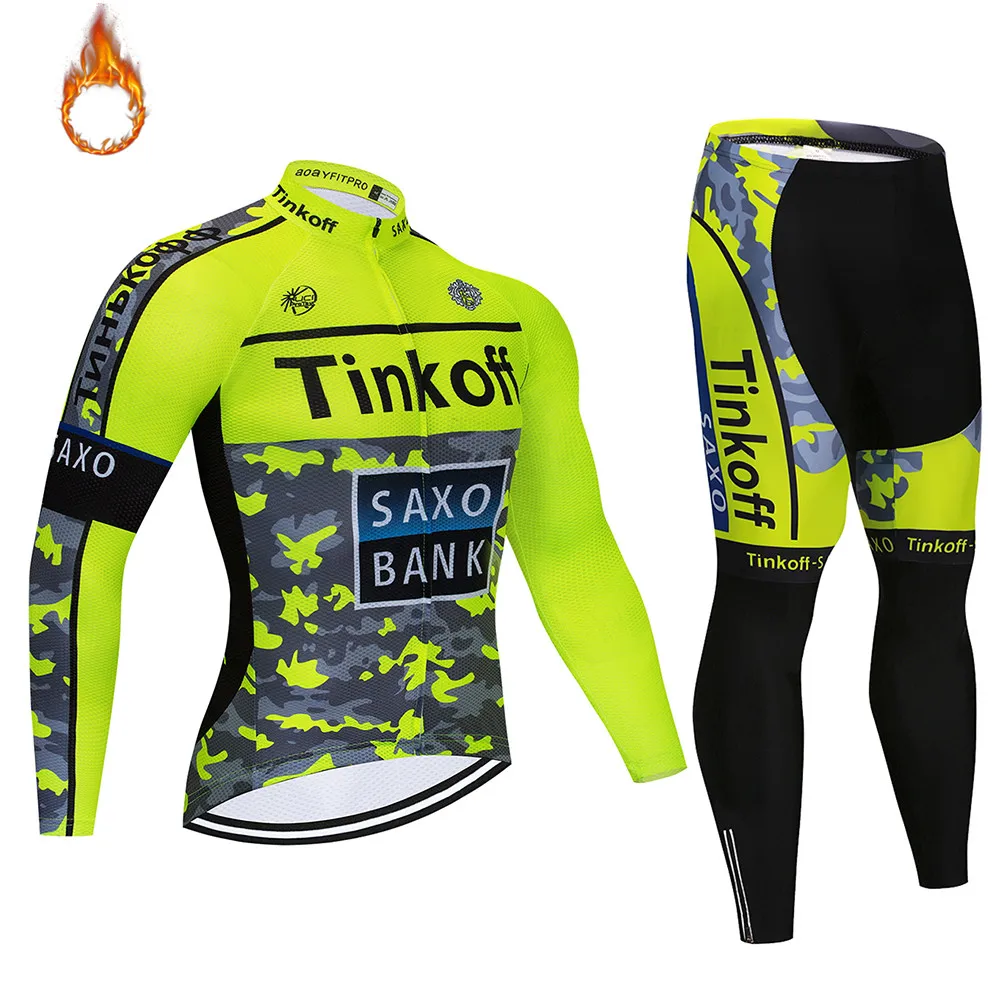 Зима, командная велосипедная майка 16D, велосипедные штаны, Ropa Ciclismo, Мужская ветрозащитная Теплая Флисовая одежда для велоспорта - Цвет: 6