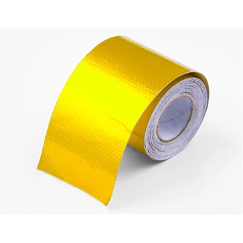 

New 5CM*5M Design Aluminium Foil GOLD Silver High-Temperature Heat Reflective Adhesive Backed Roll Car Accessories