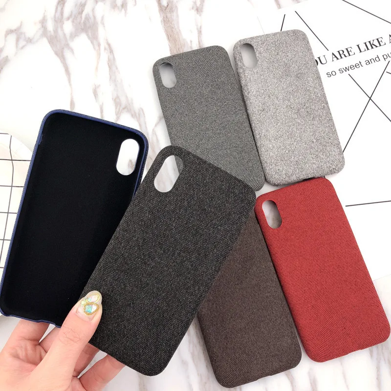 

Soft Matte Phone Case for iPhone X XR XS Max 6 6s 7 8 Plus Case Luxury Cotton Fabric Coque Phone Bag Back Silicon Cover Capa+Pen