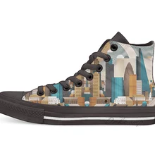 City Of London/Новинка; дизайнерская парусиновая обувь с высоким верхом; повседневная обувь на плоской подошве; Прямая