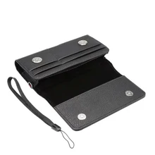 Horizontal Man Strap Belt Clip Dual Mobile Phone Leather Case Card Pouch For Asus Zenfone 3 Max ZC520TL,Zenfone 3 Laser ZC551KL