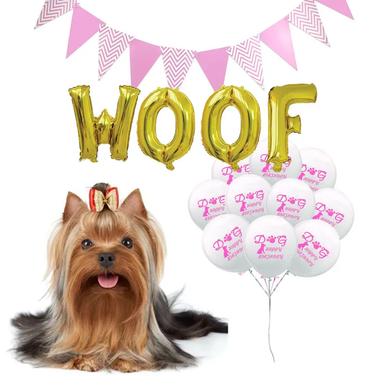 12 Pouces Dessin Anime Chien Empreinte Joyeux Anniversaire Latex Ballon Pour Animal De Compagnie Chiot Chien Fete D Anniversaire Decoration Guirlande Banniere Lettre Woof Aliexpress