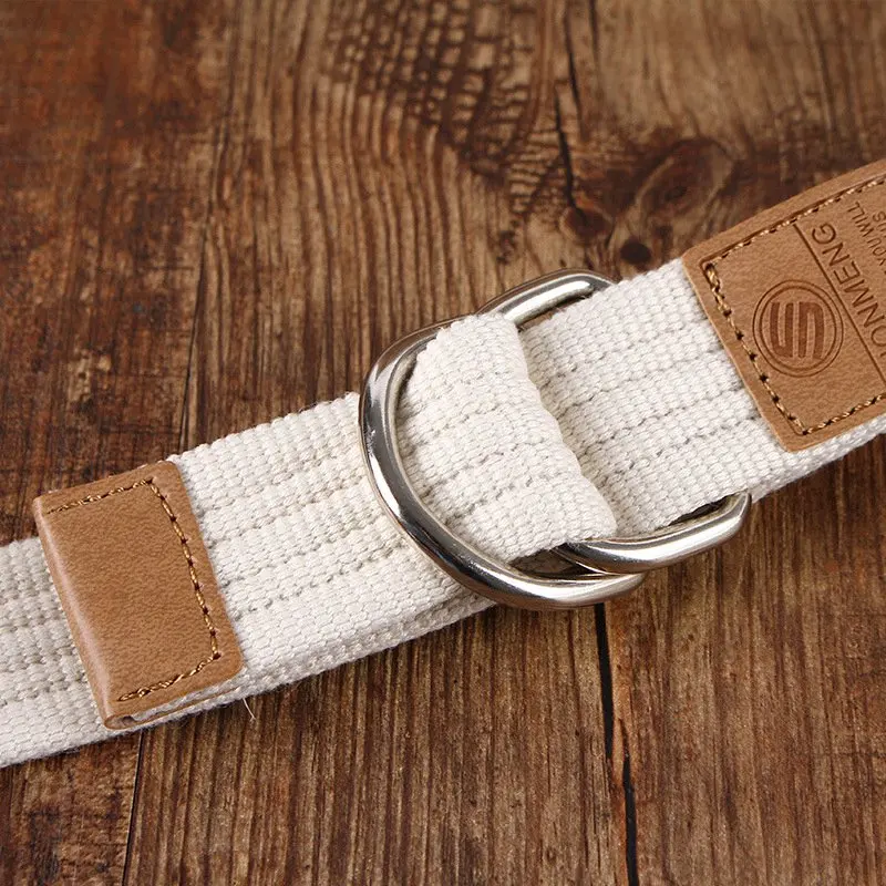 AEbone Knitted Canvas Kids Belt Black Western Cowboy Belt Boy Girl Leisure Two Buckle Cocuk Kemer Ceinture Enfant YB001