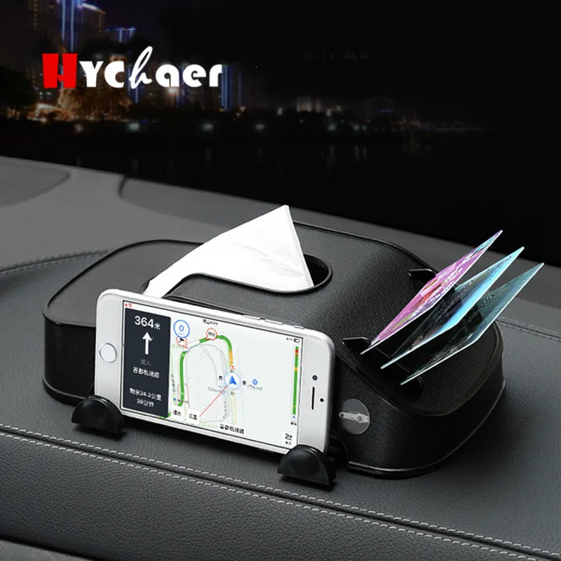 Car Tissue Box Automobile Napkin Card Holder Container Mobile Phone Bracket Seat Auto Accessories Styling |