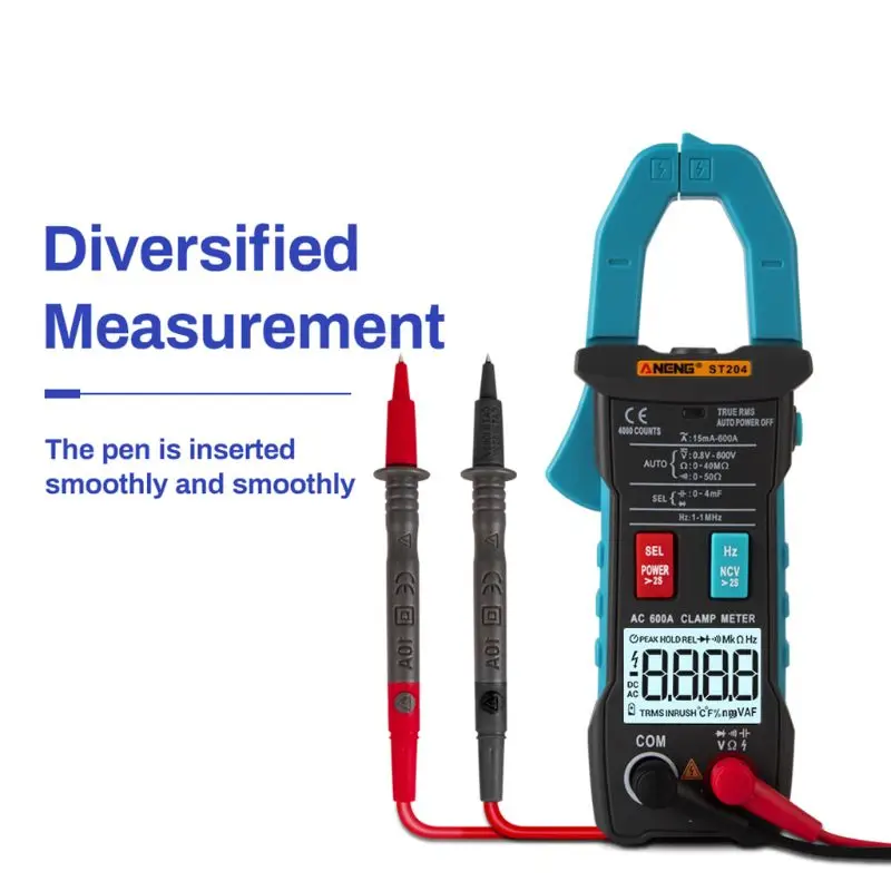 ST204 клещи 4000 отсчетов Цифровой DC/AC Ток Напряжение зажим аналоговый мультиметр True Rms Авто Диапазон pinza amperimetrica