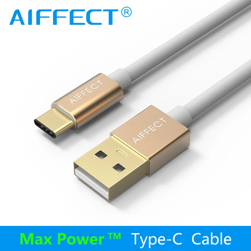 AIFFECT Алюминий Тип C кабель USB-C кабель высокого Скорость с функцией зарядки и передачи данных синхронизации для Nexus 5X, Nexus 6 P OnePlus 2 ZUK Z1, LG for Xiaomi 4C - Цвет: Золотой