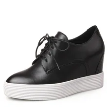 2016 new arrival Handmade women’s shoes genuine leather female flat platform soft cowhide leather black red white shoes flats