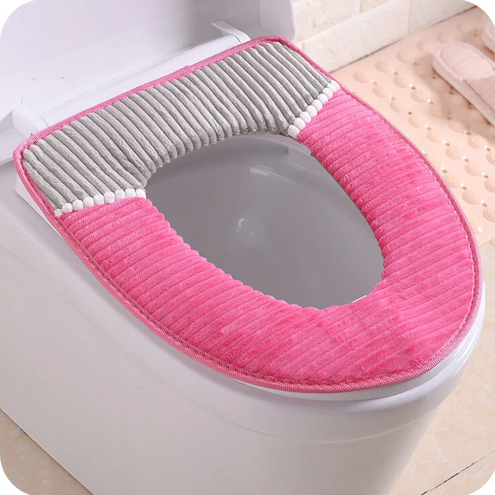Hot Pink Вельвет PU Closestool мягкий грелка все формы защитное покрытие для ванной комнаты унитаза крышка сиденья многоразовые прочный нетоксичный легко чистить - Цвет: Hot Pink