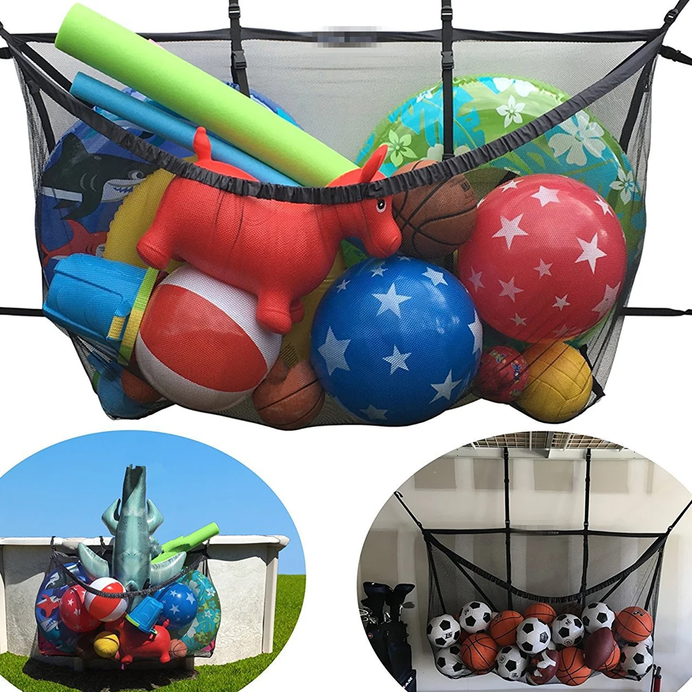 

Swimming Pool Large Capacity Children Hanging Storage Bag Basketball Football Carrying Outdoor Sports Multifunctional Mesh Net