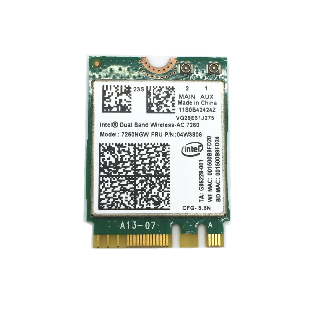 Для 7260 7260NGW Двухдиапазонная 2 4/5 0 ГГц 802.11ac + Bluetooth 4 Беспроводная NGFF Wi Fi карта для IBM