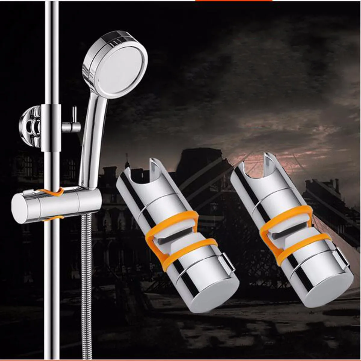 

19-25mm Hand Shower Bracket fit to ABS Adjustable Rail Head Slider Holder Adjustable Shower Holder Chrome Plated Bathroom Tools