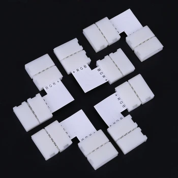 

LED Strip Connector 5050 RGB LED Connector 10mm Light Connectors L-shape 5 pcs