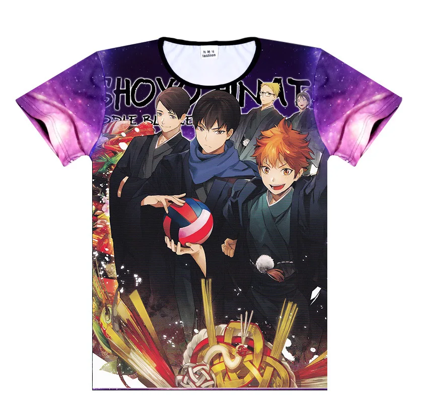 2017 Japan Anime Haikyuu T shirt for men High School Volley ball Club