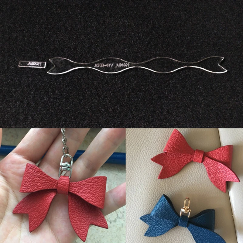 

Lychee Life Bowknot Shaped Sewing Pattern Acrylic Key Chain Stencil Template DIY Handmade Leather Crafts Supplies
