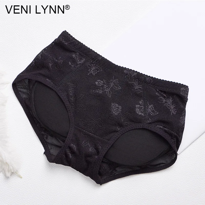 VENI LYNN Lace Removable Foam Pads Padded Panties with Fake Ass Lifter Increase Butt Push Up Shape Enhancing Briefs Underwear