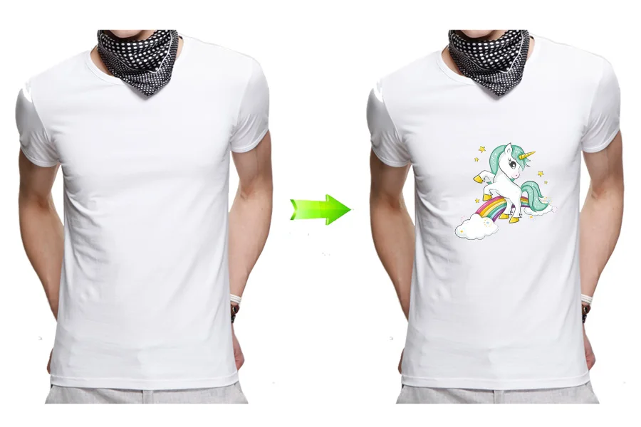 3Rainbow Unicorn Patches Clothing Stickers Patchwork T-shirt Decoration Applique Cute Unicorns On Patch 22x19.5cm