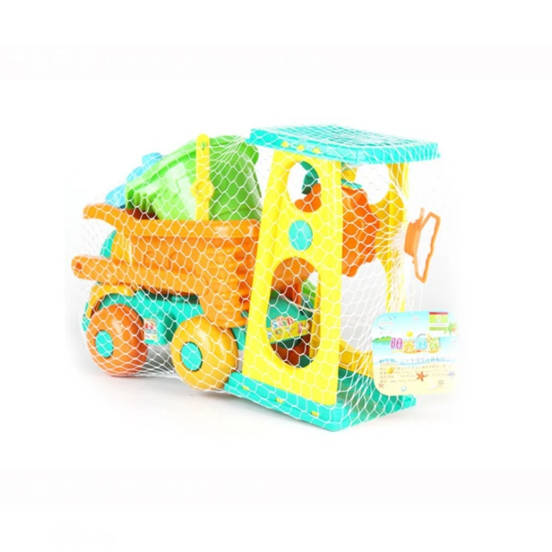 

9 Pieces Beach Sand Outdoor Toys For Children Mini Engineering Vehicle Toy Set with Mesh Bag for Kids - Color Random