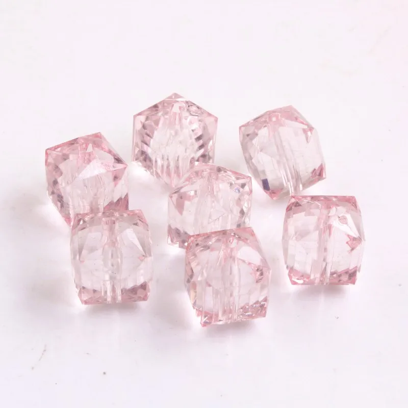OYKZA 20 мм объемные массивные акриловые квадратные кубики льда прозрачные бусины для Подвеска для девочек ювелирные изделия 100 шт в партии - Цвет: pink
