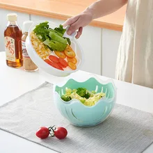 Многофункциональная полипропиленовая Толстая прочная Салатница с крышкой для салата креативная волнистая чаша для резки овощей и фруктов тарелка для фруктов
