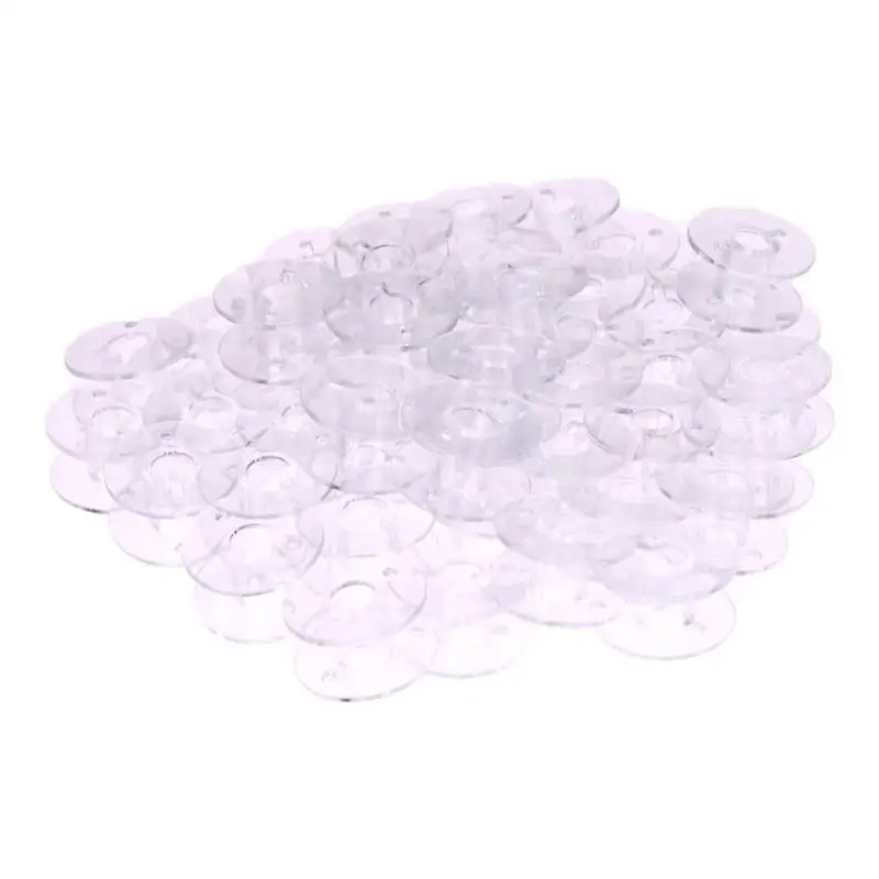 50pcs Universal Plastic Transparent Empty Bobbins Spool for Sewing Machine