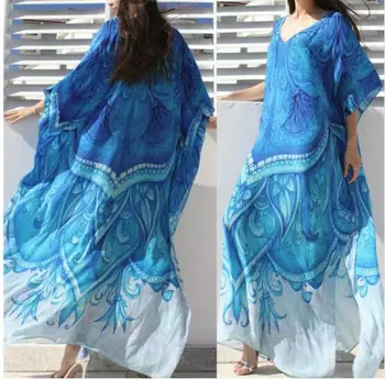 

V neck Long Cotton Beach Cover up Pareos de Playa Mujer Beach Wear Plus size Bikini Cover up Robe Plage Sarong Beach Tunic