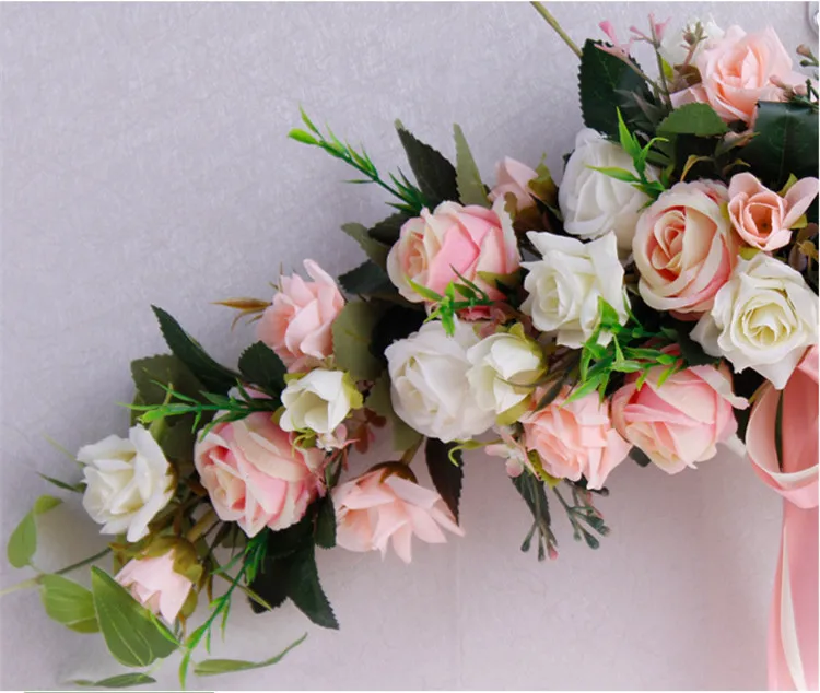 Flone European Artificial Rose Peony Flowers Garland Lintel Wall Decorative Flower Door Wreath For Wedding Home Christmas Decor (1)