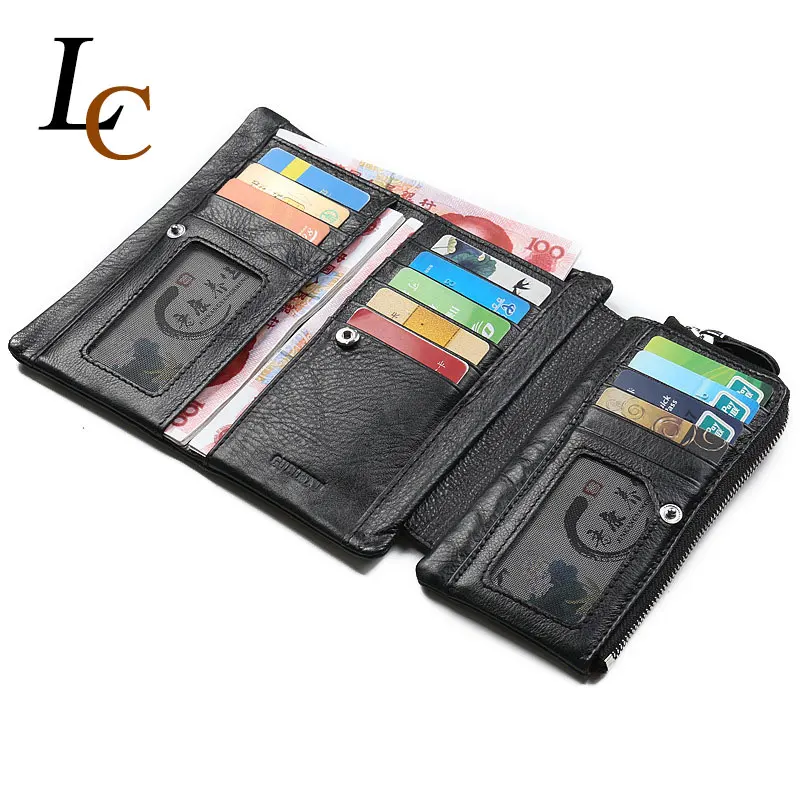 Long Genuine Leather Wallet for Men Hight Quality Soft Brand Clutch Zipper Mens Wallet Fashion Leather