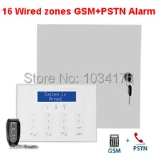 GSM+ PSTN телефонная линия проводная и панель беспроводной сигнализации, Двойная сеть Проводная сигнализация